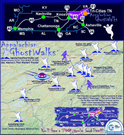 Haunted Kentucky Ghost Tours Map